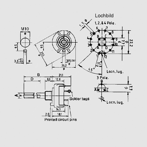 DS1 Drejeomskifter, 1x12 Solder Lug CK-1029 DS_, DS_PC