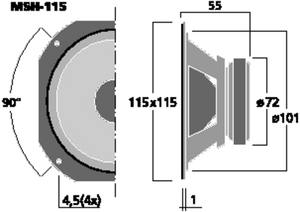 MSH-115 HiFi-Midrange 4" 8 Ohm 50W Drawing 400