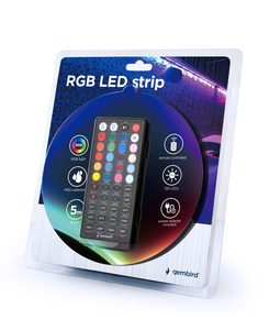 LED-S-RGB500-01 LED-strip, RGB, 5 meter, Strømforsyning og Fjernbetjening