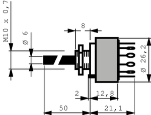 DS1 Drejeomskifter, 1x12 Solder Lug CK-1029