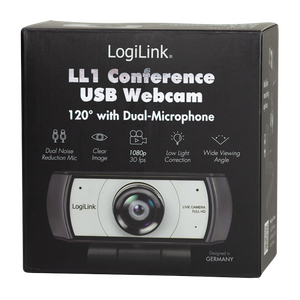 UA0377 Conference HD USB webcam, 120°, dual microphone, manual focus