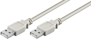 W93375 USB 2.0 kabel, standard, A til A, 1,80 meter, GRÅ