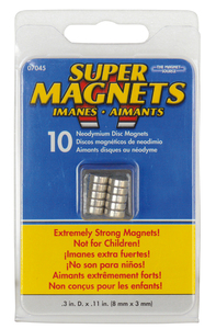 07045 Neodymium magnetsæt 07045, 10 stk. Ø8 x 3mm
