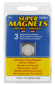 07047 Neodymium magnetsæt, 3 stk. 7047 Ø18 x 3mm