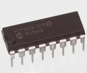 MCP3208-CI/P 12bit Ser. ADC 8Ch SPI DIP16 MCP3208-CI/P