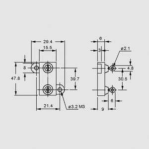 RCH50E220 Resistor 50W 5% 220R Dimensions