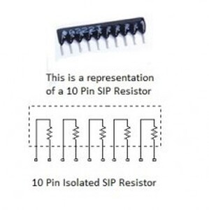 RNY10PK001 SIL-Resistor 5R/10P 1K