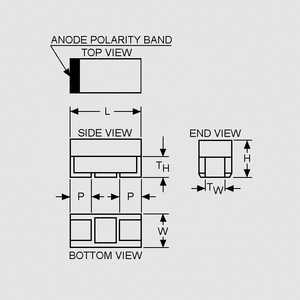 CTUF010U35C-SMD SMD Tantalum Capacitor 10uF 35V C Dimensions Chip