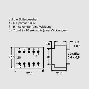 BVEI3022023 Transformer 1,5VA 230V 15V 100mA BVEI302_