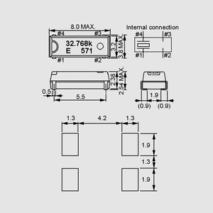 MC306-32,768 SMD Clock Crystal 32,768kHz 20ppm MC306-32768