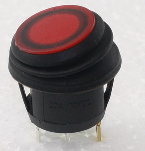 WIP12IP65B-LEDRT Rocker Switch IP65 1 x ON/OFF 10A - 12V Red Light