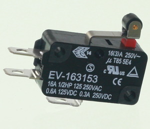 EV163153 Microswitch Short Roller 250V 16A 400gf