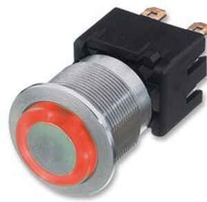 1241.6624.1121000 Metal Switch SPDT 250V 3A Red Ring Momentan MSM19SR-RT