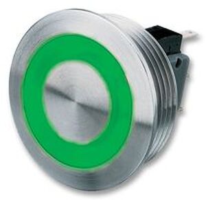 1241.6664.1122000 Metal Switch SPDT 250V 3A Green Ring MSM30SR-GN