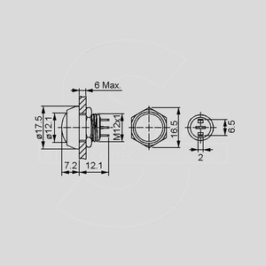 GQ12IP65-BL Miniature Momentary Switch 2A IP65 Blue GQ12IP65-_