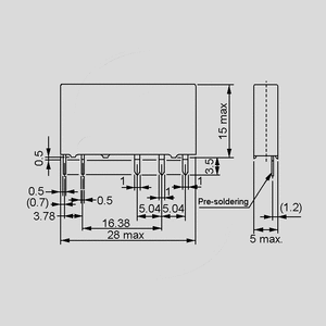 FTR-LY-012 Slim-Interface-Relay coil 12V Dimensions