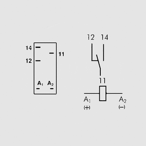 F4031-24S 1 x skifte relæ 24VDC 10A 1200R sensitive 40.31.7.024.0000 Circuit Diagram
