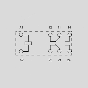 F40527-12G Relay DPDT 8A 12V 300R Gold 40.52.7.012.5000  Circuit Diagram