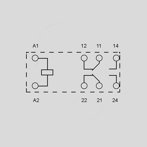 F40527-24G Relay DPDT 8A 24V 1200R Gold 40.52.7.024.5000 Circuit Diagram