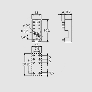 F95152 PCB Socket for F4051/52+F4061 95.15.2SMA F95152