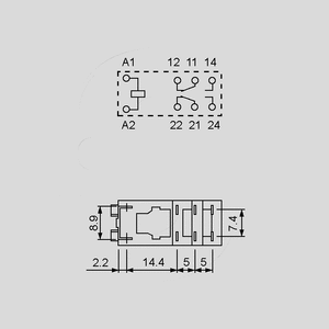 F4652-12 Finder Relæ 12VDC/500mW/300R F4652 Pin Board and Circuit Diagram