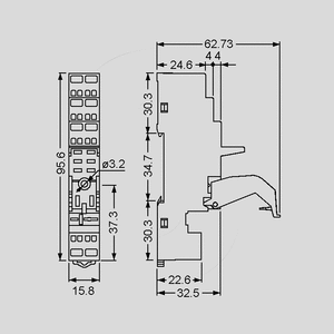 F9752 DIN Rail Socket for Series 46 F9752