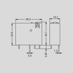 XT374-T30 Relay SPDT 230VAC 16A 32,5K LED Dimensions