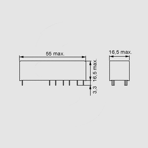 V23050A1024A542 Safety Relay 24V 8A 4xNO+2xNC Dimensions