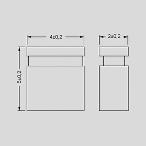 MJUMP2C-SW Jumper P=2mm H=5,0 Black Dimensions