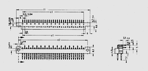 SL31PR Male Pitch=2,54 31-Pole 101E10129X Dimensions