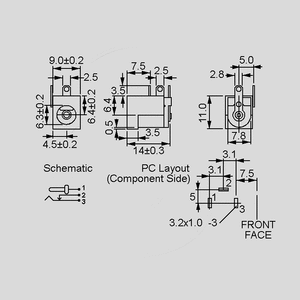 W11637 DC-Power Socket 2,5/5,5mm. DC10A, DC10B