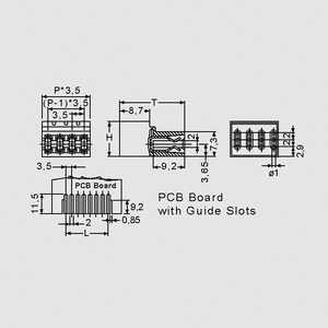 AK4350/03G PCB Edge Card Connector 3,5 3-Pole Green AK4350_G