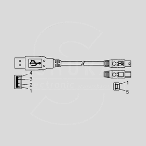 USB400AB-1M USB Cable A to Mini B 4-Pole 1m USB500ABSW-1M