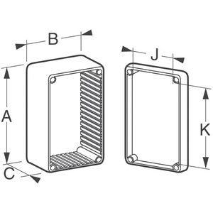 1591SBK ABS Enclosure 110x82x44 Sort 110x82x44