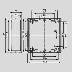 U85 Polystyrene Enclosure 85x80x40 U135