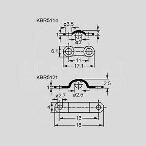 KBR5114 Cable Clips, METAL, 17mm