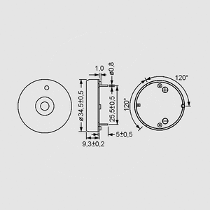 PT311005Q Piezo Elm 24mm PC 1,1kHz 85dB 30V PT311005Q