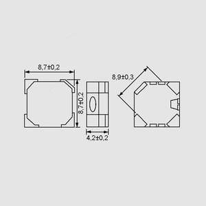 PB925ME03Q SMD Buzzer 3VAC 2,5kHz 80mA 85dB PB925ME-_Q