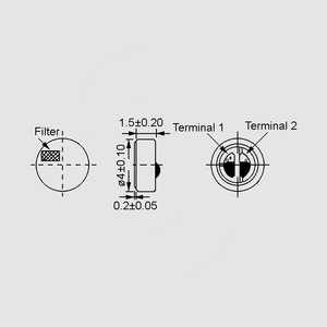 PMO4015SN-42U Elektretmikrofon -62dB Ø4,0x1,5mm PMO4015SN-42U