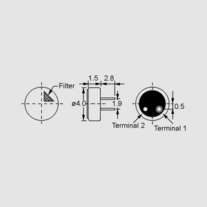 PMO4015PN-42U Elektretmikrofon -62dB PC Ø4,0x1,5mm PMO4015PN-42U