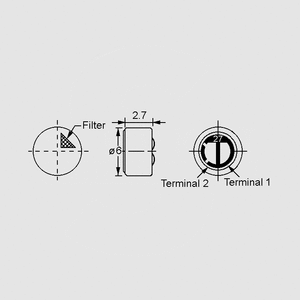 PMOF6027SN-42U Elektretmikrofon -62dB Ø6,0x2,7mm PMOF6027SN-42U