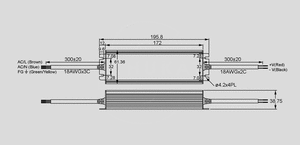 CLG-60-24 SPS Class2 IP67 60W 24V/2,5A Dimensions and Terminal Pin Assignment