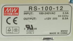 RS-100-12 Switched-mode strømforsyning 102W 12V/8,5A Data