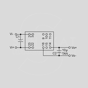 FDD0305S1 DC/DC-Conv 9-18V:+5V 400mA 2W Circuit Diagram - Single Output