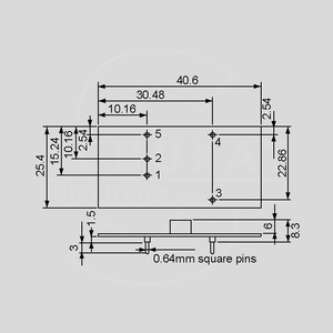 NSD05-48S15 DC/DC-Conv 18-72V: +15V 330mA Dimensions and Terminal Pin Assignment