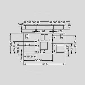 NSD10-12S5 DC/DC-Conv 9,8-36V: +5V 2000mA Dimensions and Terminal Pin Assignment