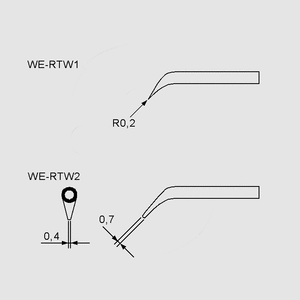 WE-RTW1 Soldering Tip Set 0,2mm 45&deg; WE-RTW1, WE-RTW2