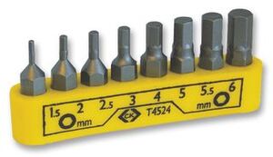 CK4524 Unbrako Bit-Set 1/4 Inch, 8-Piece