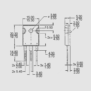 IRFP3206PBF Transistor MOSFET, N-Ch, 60V, 120A, 280W, 0,003R, TO247AC TO247AC
