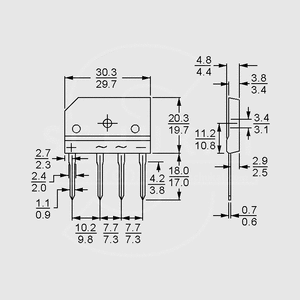 TS15P06G Bridge Rect. 15A 560V(RMS) 7,5/10mm TS15P_